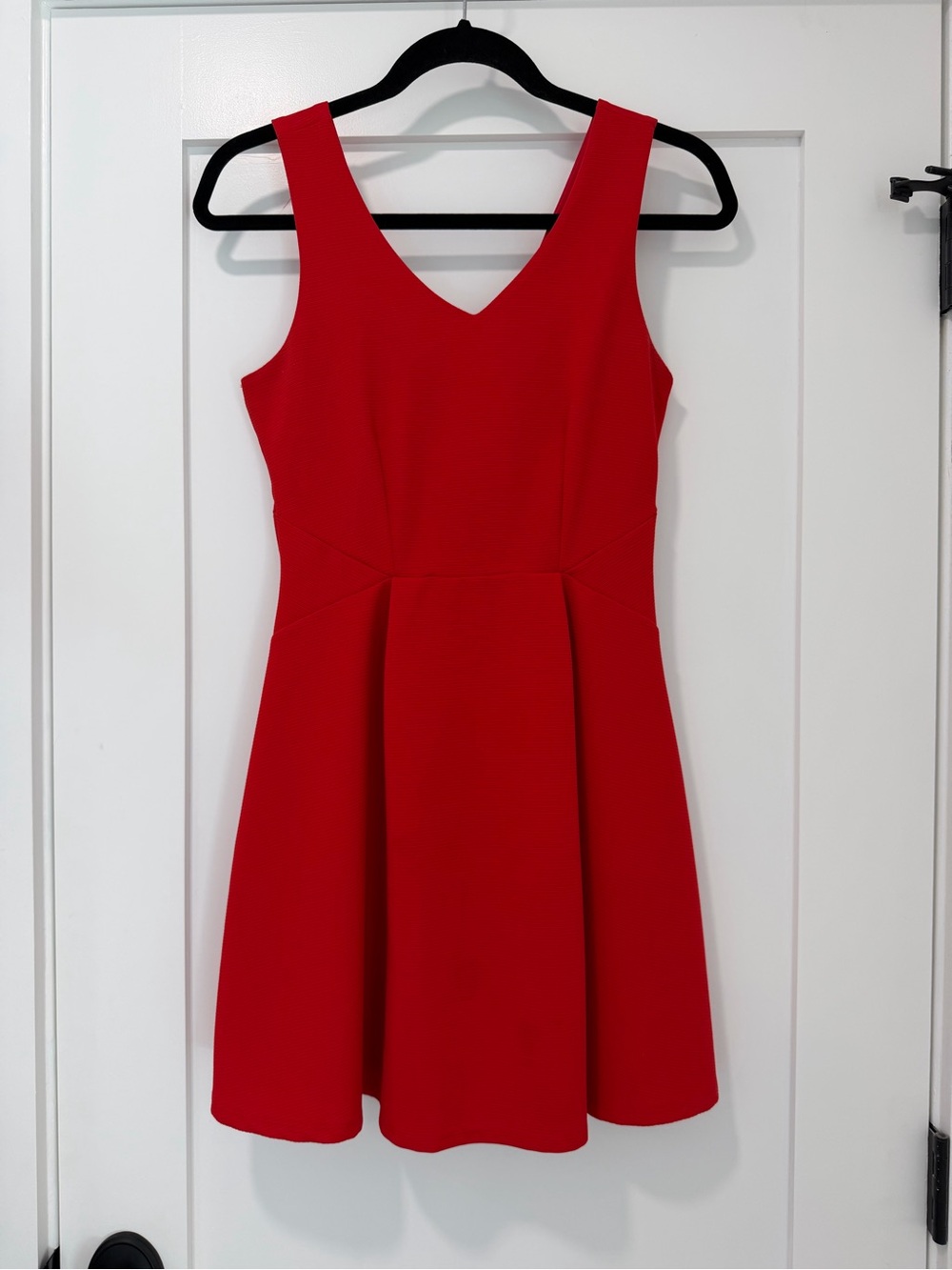 Monteau Classic Red V-Neck Fit & Flare Dress